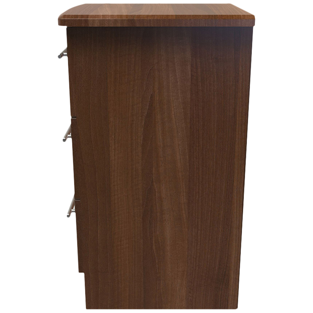 Crowndale Sherwood 3 Drawer Noche Walnut Bedside Cabinet Image 3