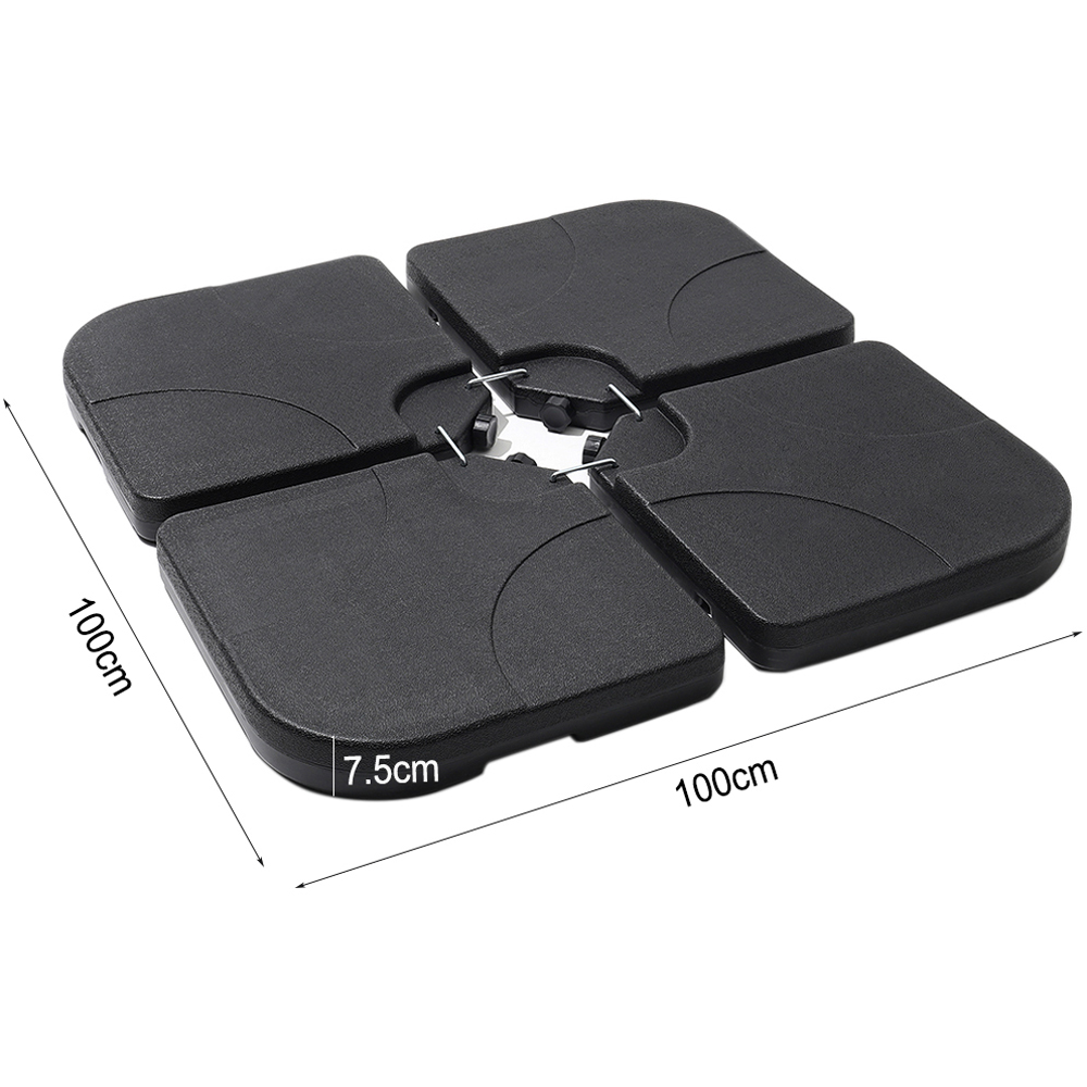 Living and Home Dark Grey LED Square Rotatable Cantilever Parasol with Square HDPE Base 3m Image 5