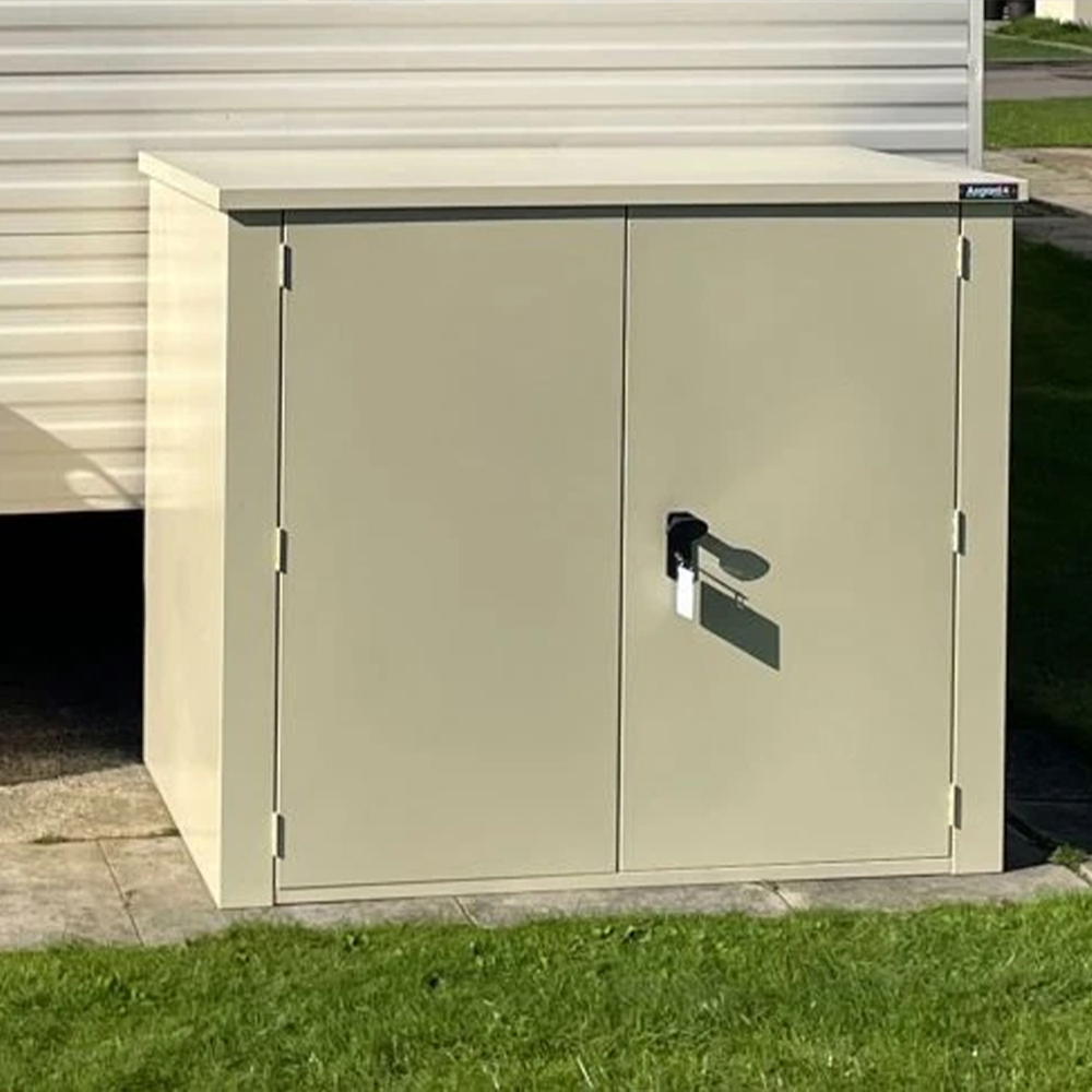 Asgard Secure Store 5 x 3ft Double Door Cream Caravan Storage Shed Image 7