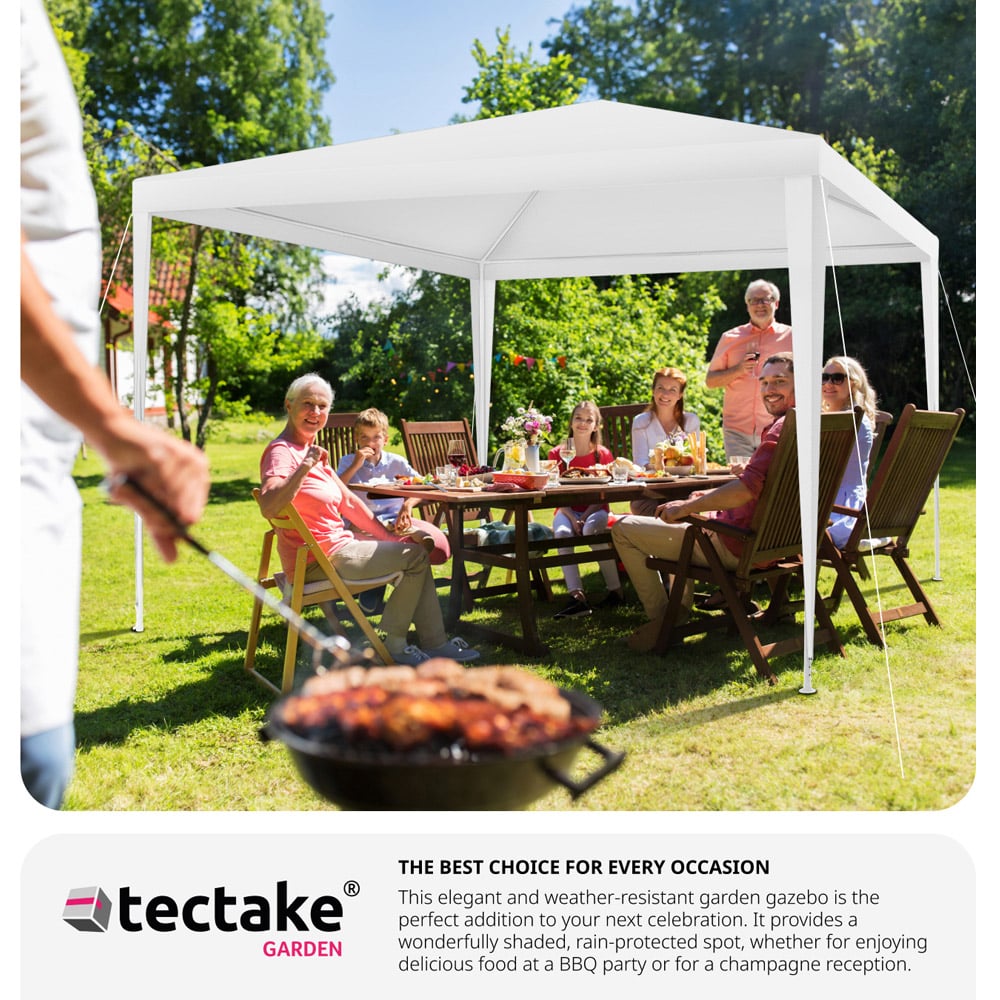 tectake Kara 3 x 3m White Water and UV Resistant Gazebo Image 7