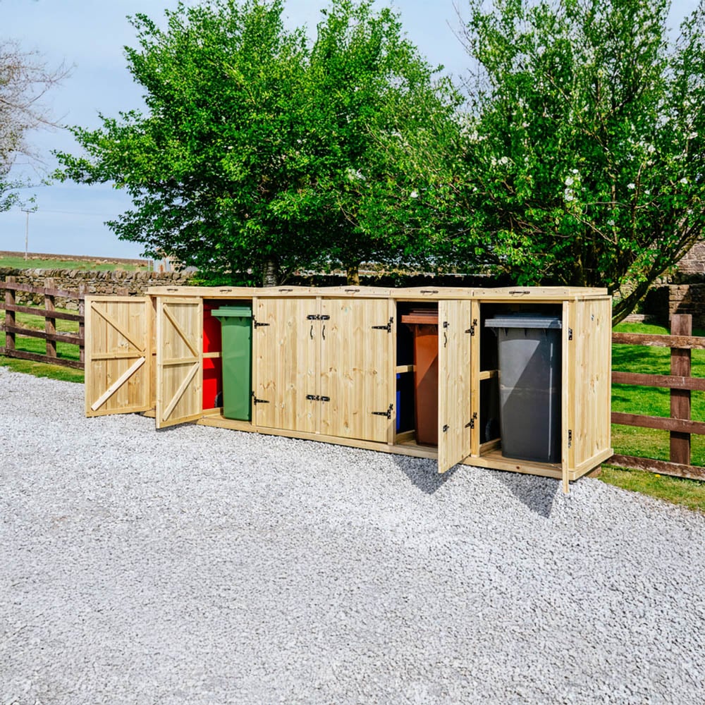 The Garden Village Chatburn 240L Sextet Wheelie Bin Shed Image 8