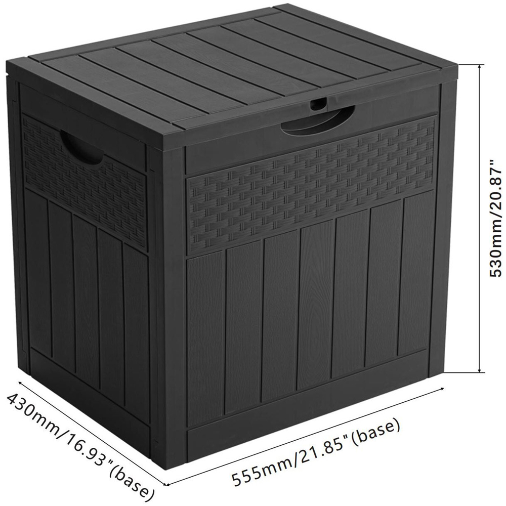 Living and Home Black Waterproof Rattan Texture Storage Box 126L Image 8