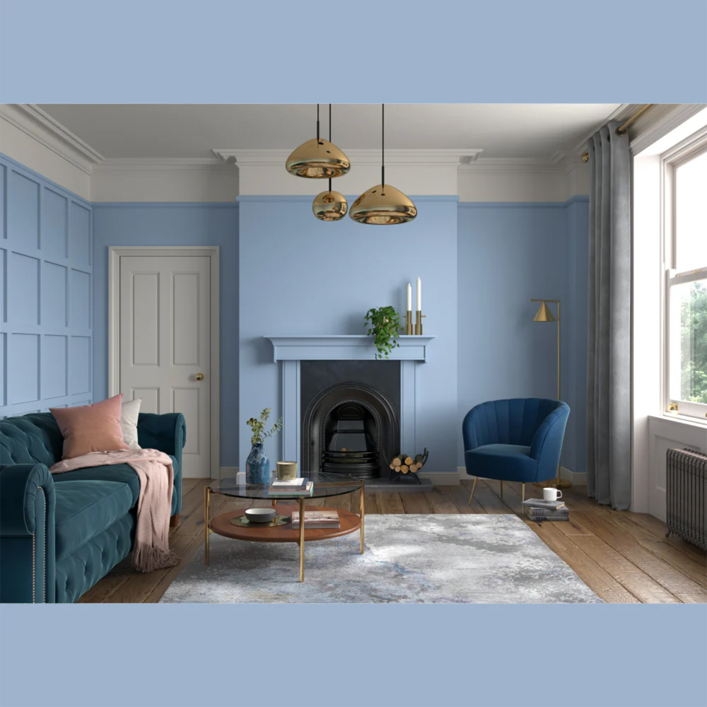 Dulux Heritage Walls and Ceilings Light Cobalt Velvet Matt Emulsion Paint 1L Image 4