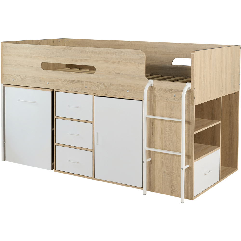 Home Source Marsden Oak and White Cabin Bed Image 2