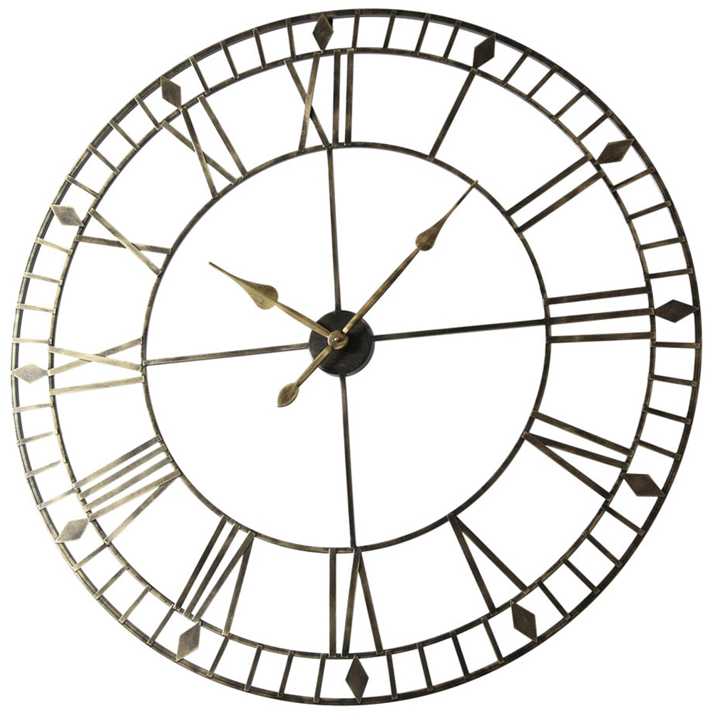 EOS Black Gold Skeleton Wall Clock with Roman Numerals 100cm Image 3