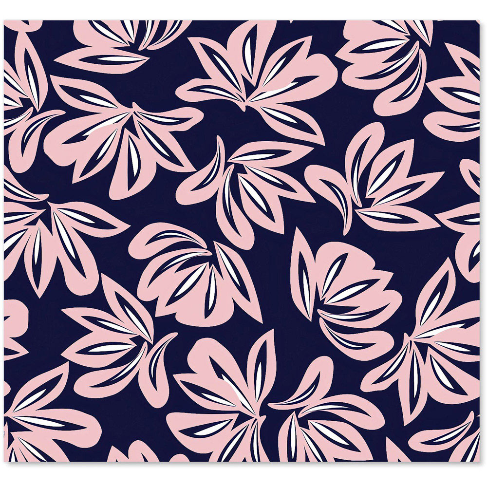 Warren Reed Designer Pink Navy Floral Botanical Glass Kitchen Splashback 65 x 70cm Image 2