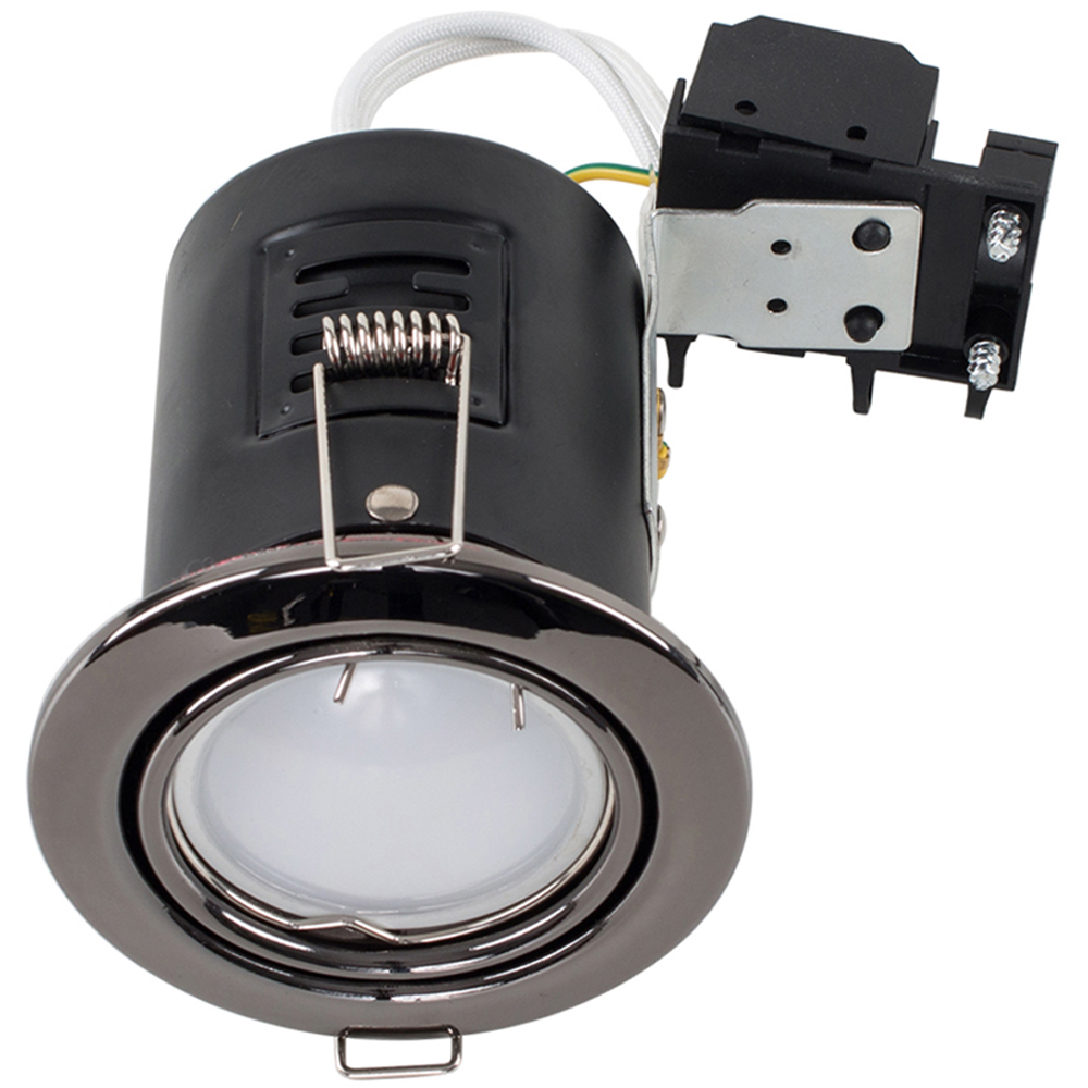 ValueLights Black Chrome Warm White LED Tiltable Ceiling Downlight 6 Pack Image 1
