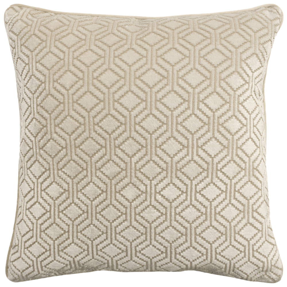 Paoletti Avenue Ivory Velvet Jacquard Cushion Image 1