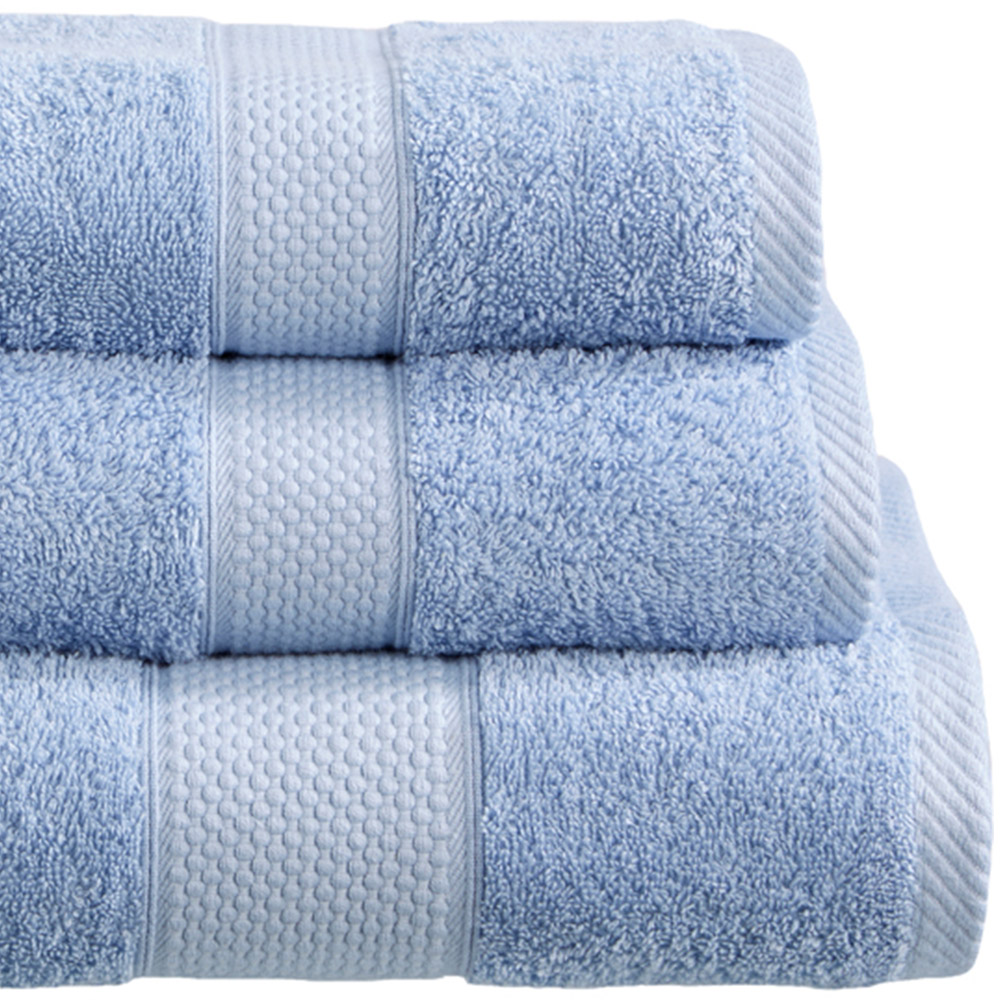 Imperial Ringspun Combed Cotton Light Blue Turkish Hand Towel 2 Pack Image 2