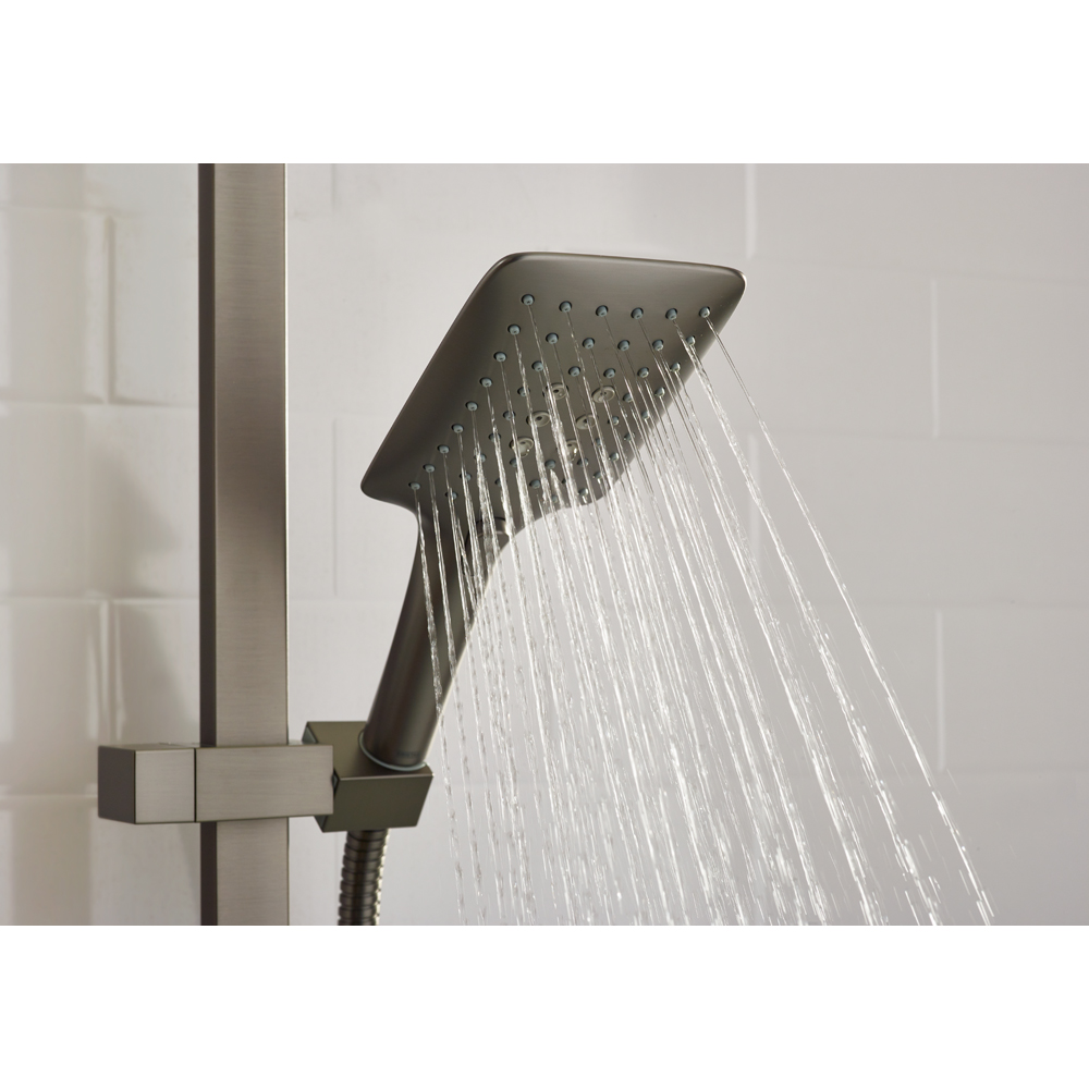 Bristan Quadrato Gunmetal Grey Cool Touch Thermostatic Bar Shower with Handset Image 5