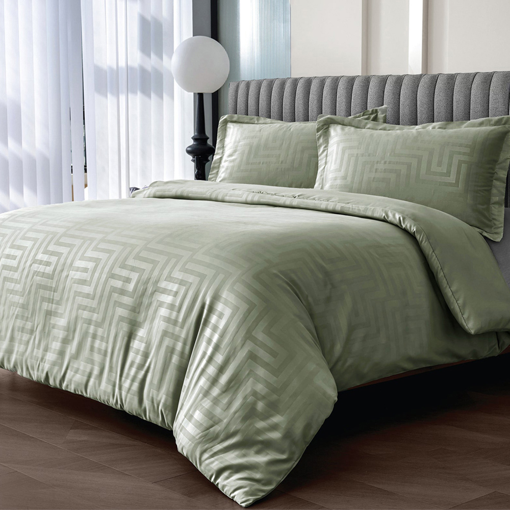 Velosso Larson Single Sage Stripe Duvet Set Image