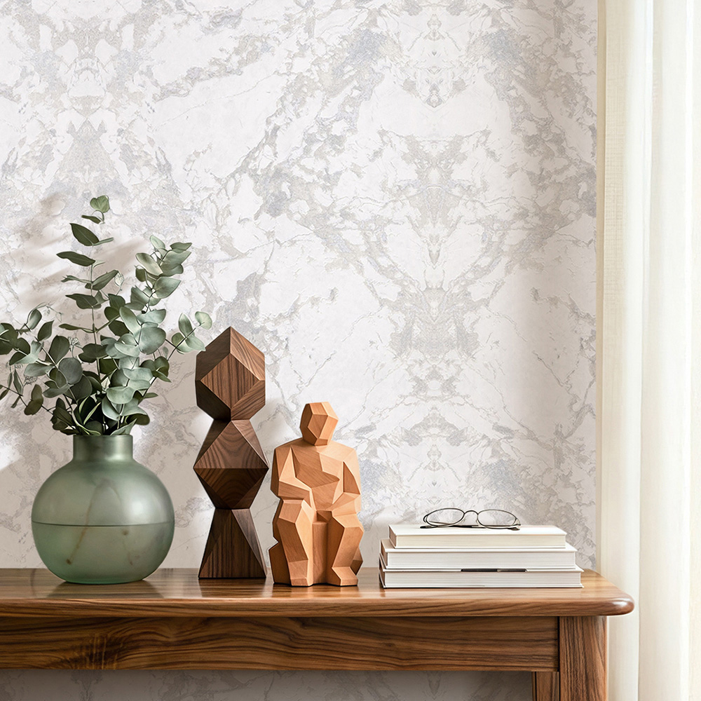 Living and Home Textured 3D Embossed Grey Non-Pasted Non-Woven Wallpaper Image 2