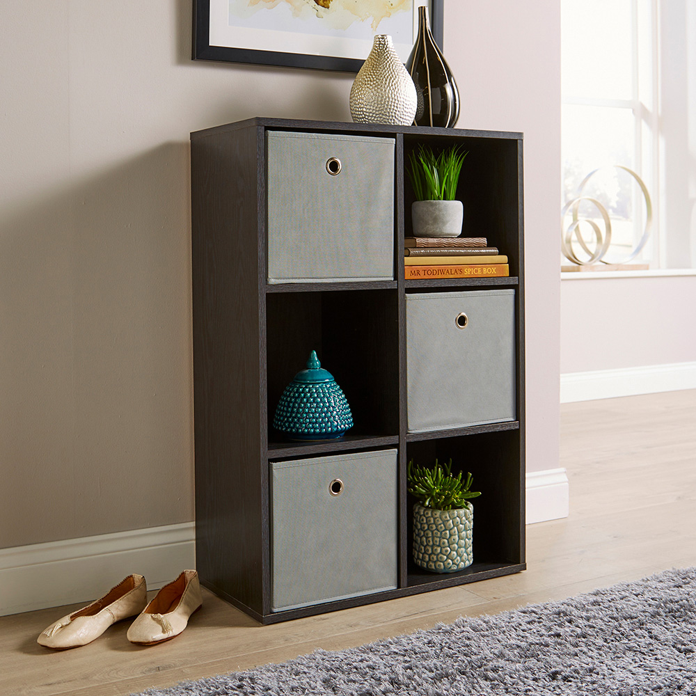 Home Source 6 Cube Black Storage Bookcase Image 4