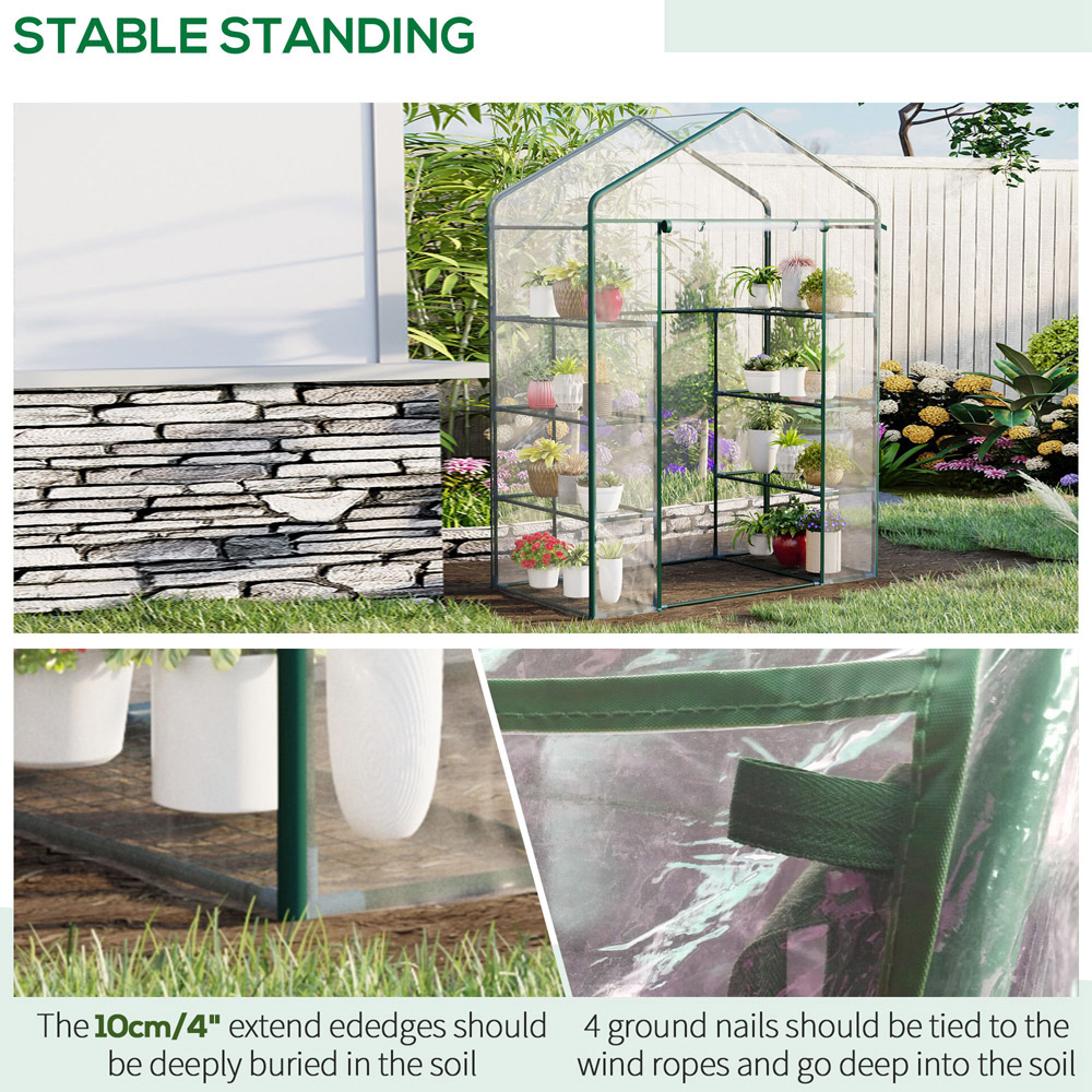 Outsunny Steel 4.7 x 2.4ft Walk In Greenhouse Image 6