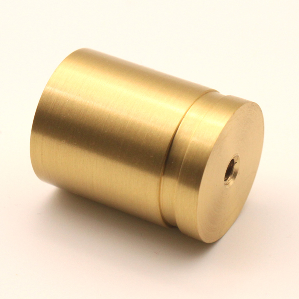 Spira Brass Satin Brass Cylinder Pull Cupboard Handle Image 4
