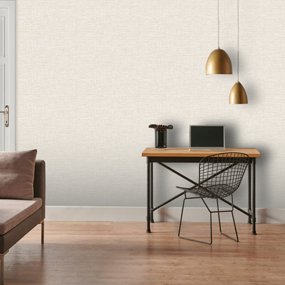 Design ID Hessian Beige and Silver Wallpaper Image 4