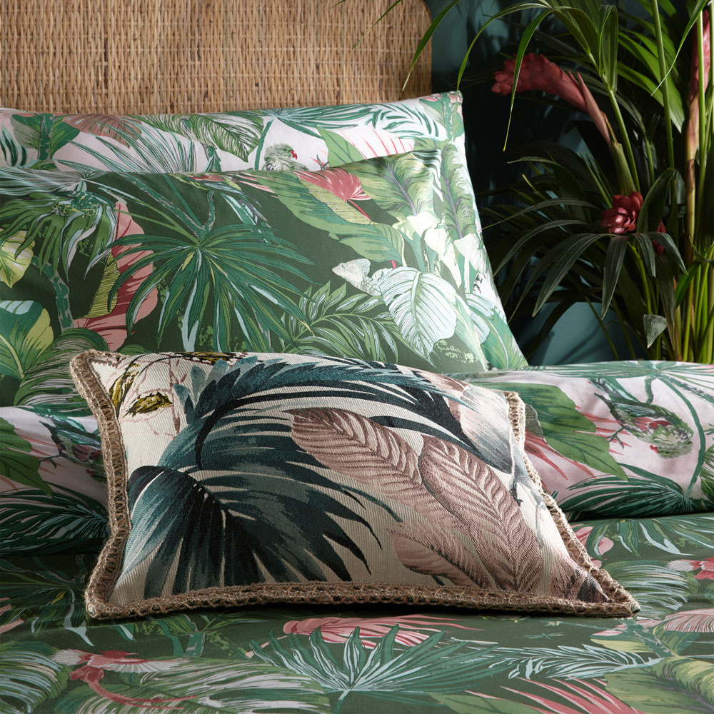 furn. Amazonia Tropical King Size Jade Duvet Set Image 3