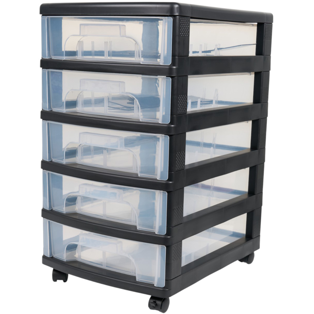 Black Tower Unit With Dividers - Black Image 4