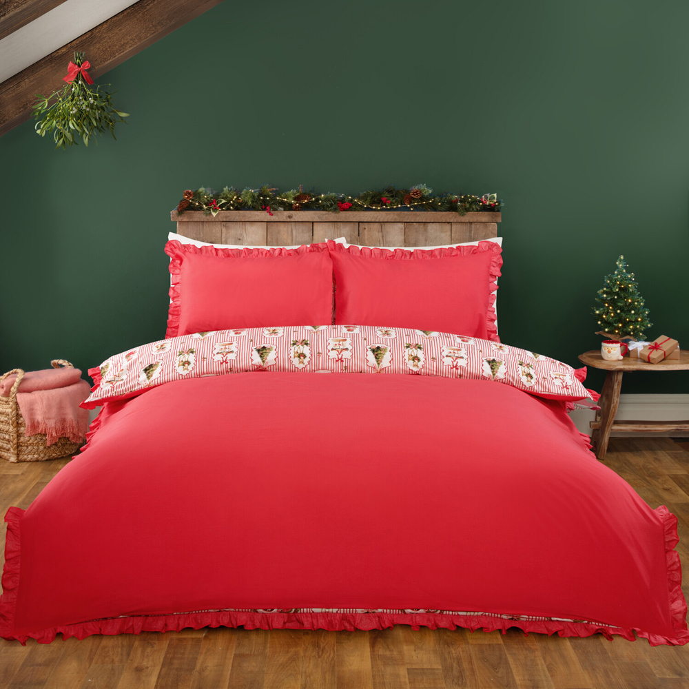 Timeless Christmas Duvet Set Red King Image 2