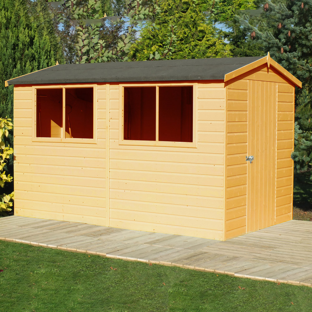 Shire Lewis 10 x 8ft Wooden Shiplap Apex Shed Image 2
