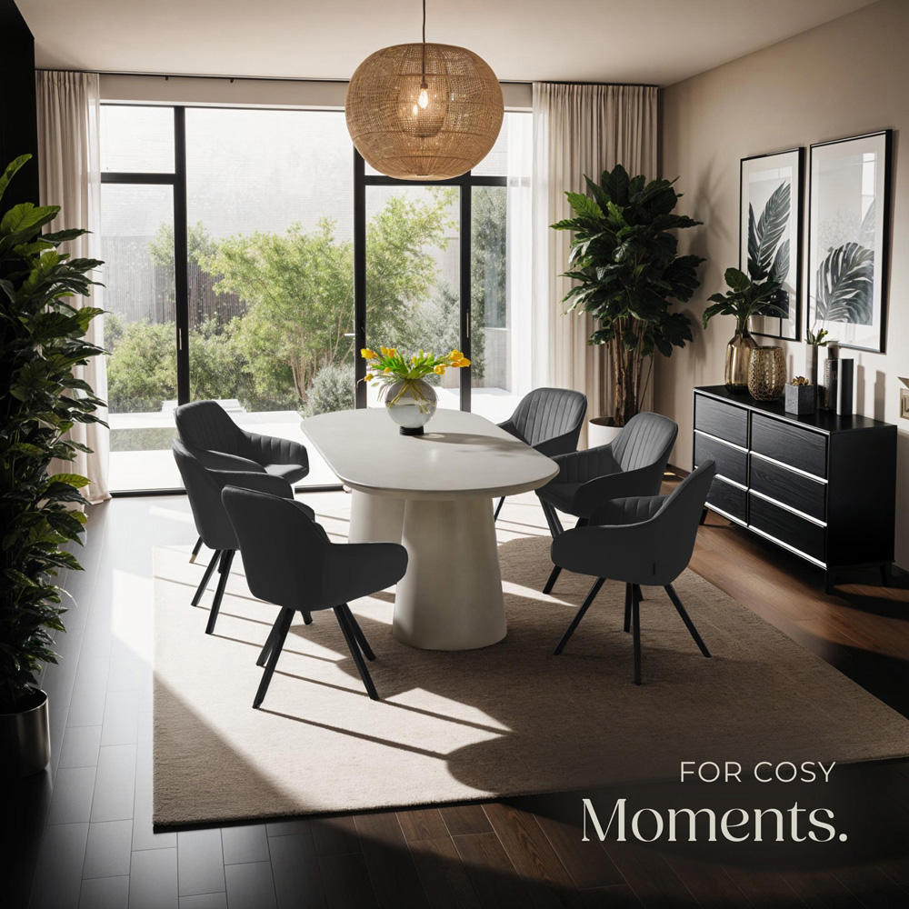 tectake Set of 2 Black Velvet Lounge Armchair Image 8