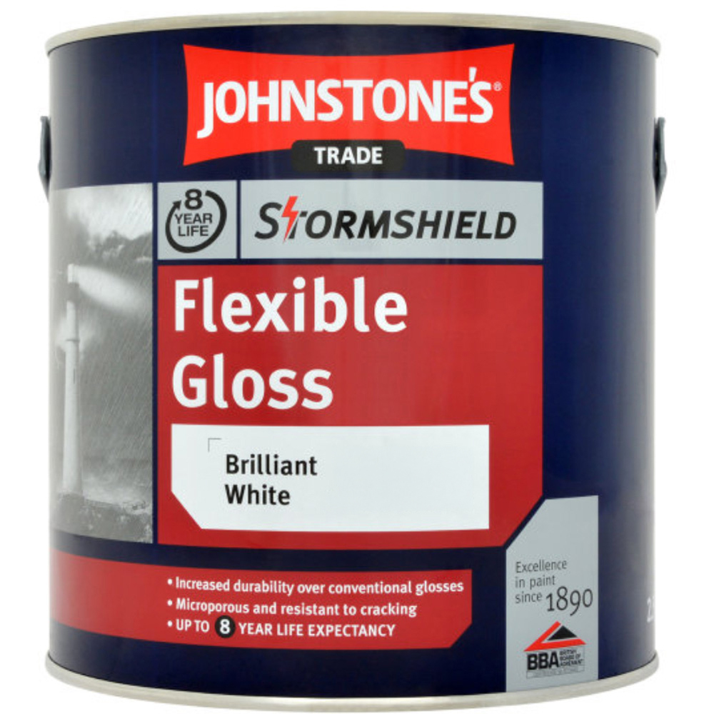 Johnstone's Trade Stormshield Brilliant White Gloss Paint 2.5L Image 2