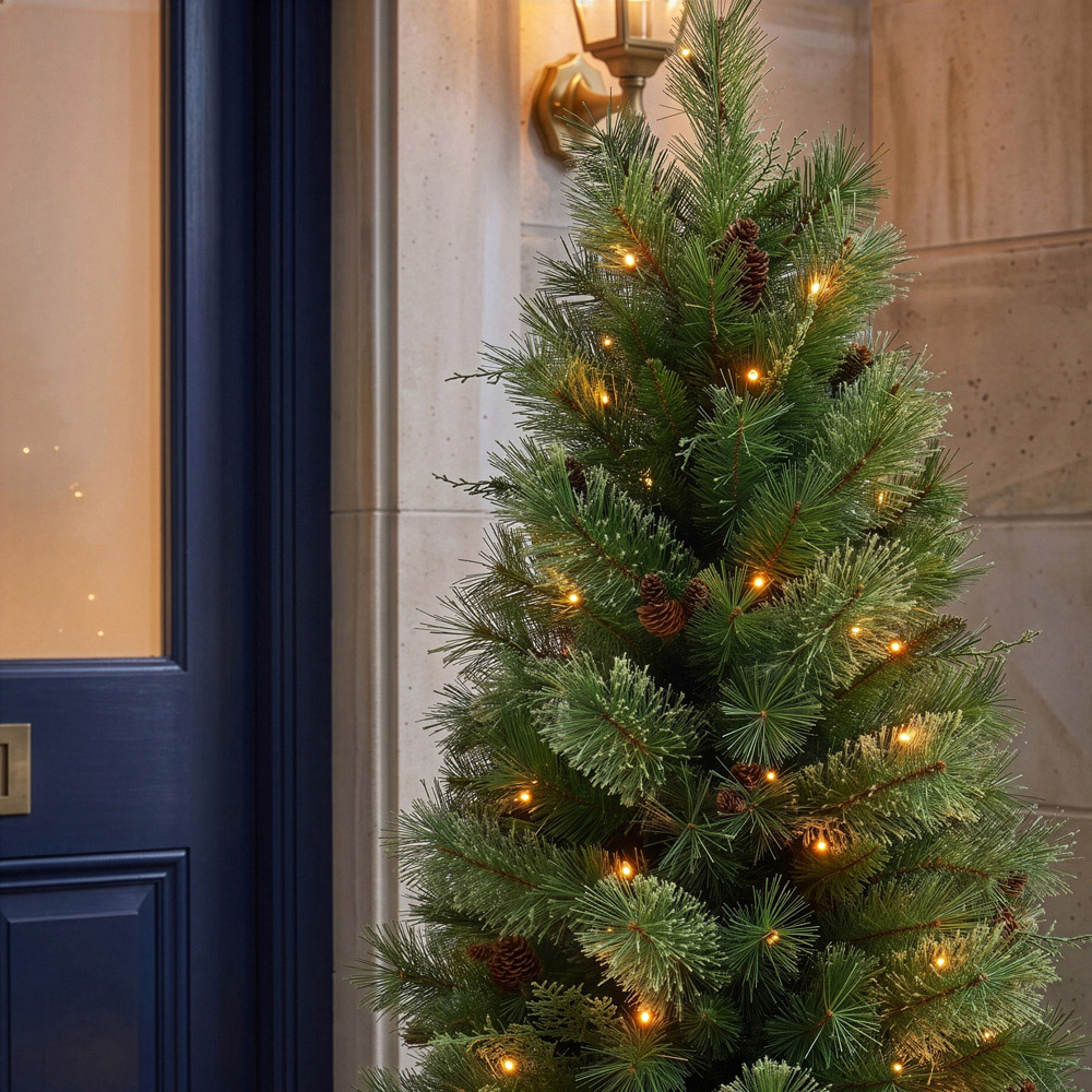 Bosk Cashmere Pine Pre-Lit 100 Warm White LED Artificial Potted Christmas Tree 4.5ft Image 3