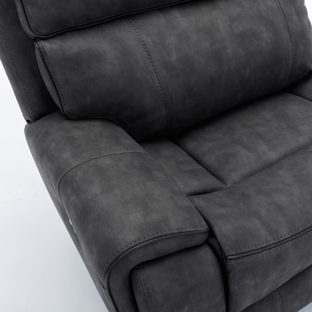 Furniture One 4 Seater Dark Grey Power Corner Recliner Sofa Set with Cup Holders Image 6