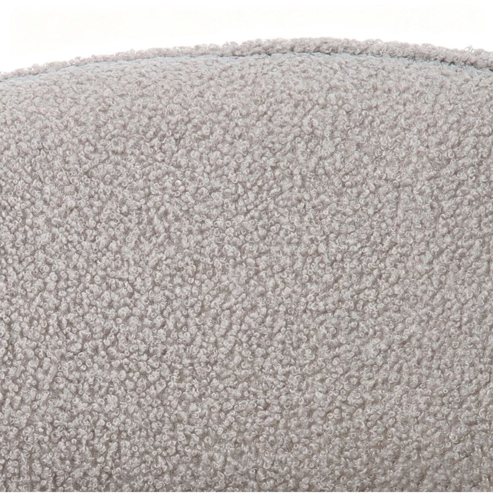 Living and Home Grey and Gold Teddy Fleece Curved Backrest Vanity Stool Image 3