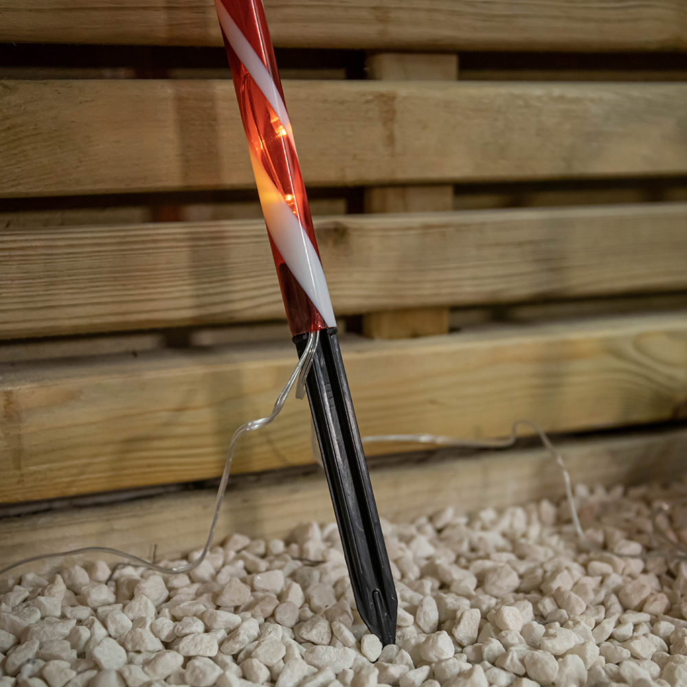 Samuel Alexander 12 Piece 60 Warm White LED Candy Cane Christmas Path Light Set Image 8