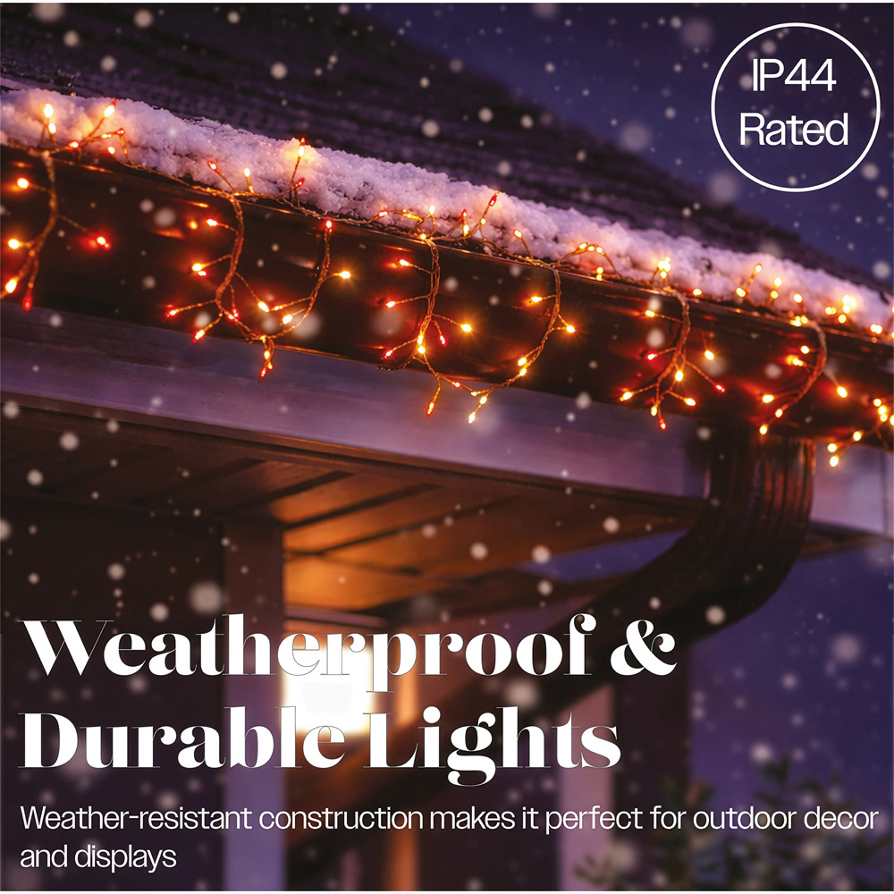 Xmas Haus 540 Warm White and Ruby Red LED Silver Cable Christmas Cluster Light 6m Image 5