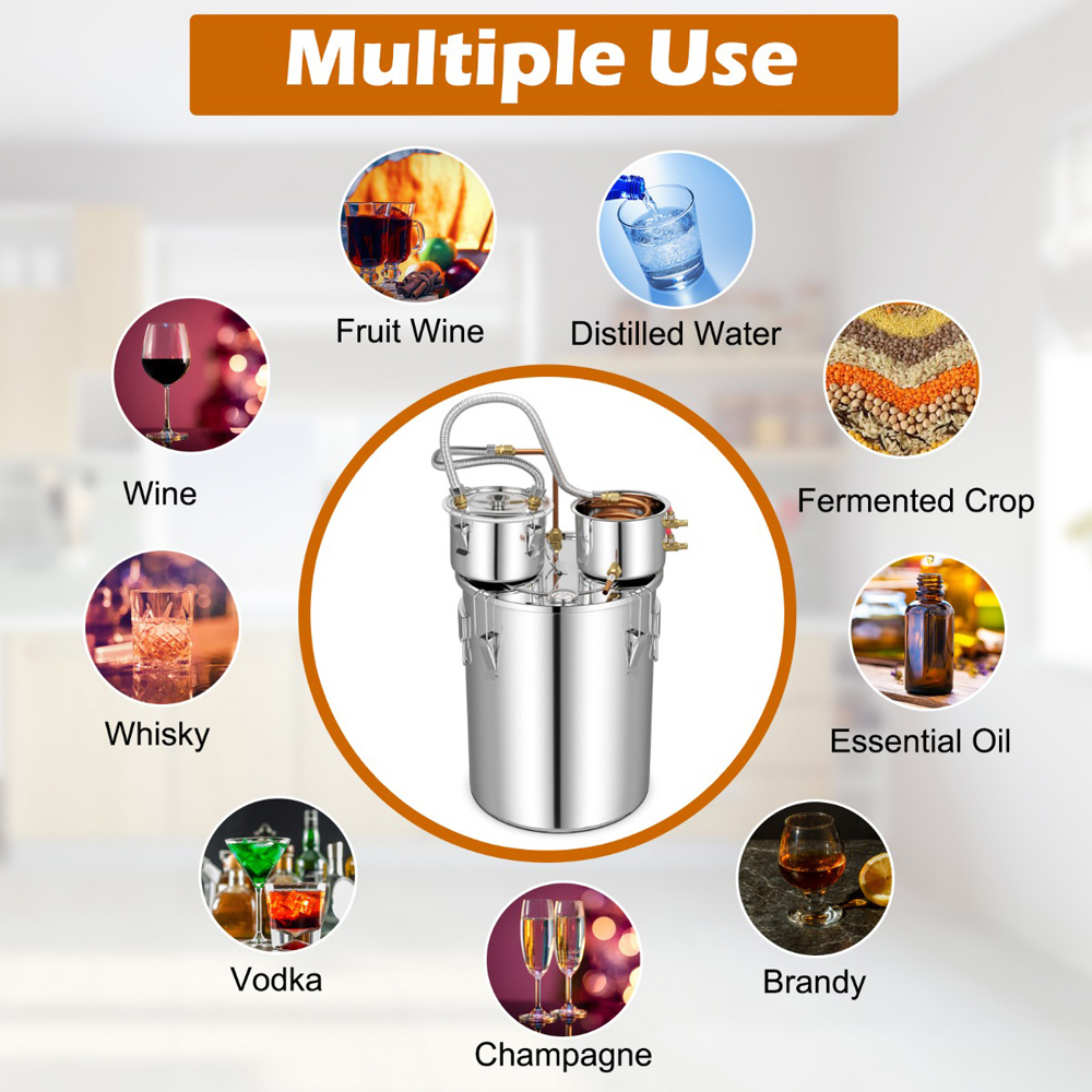 Costway Stainless Steel Water Alcohol Distiller with Thermometer 38L Image 6