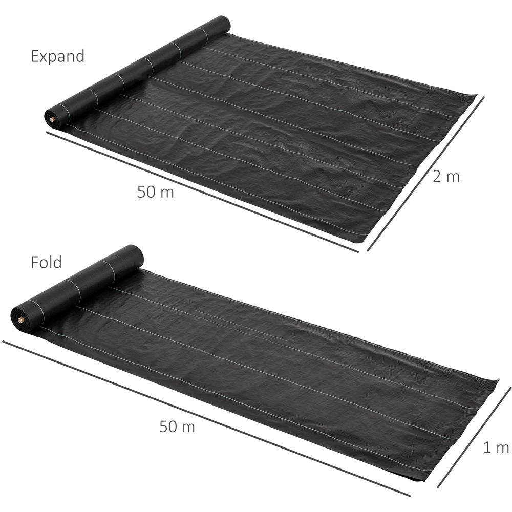 Outsunny Garden Fabric Weed Barrier Gardening Mat 2 x 50m Image 8