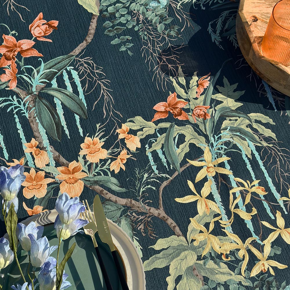 Belgravia Decor Suki Dark Green and Blue Wallpaper Image 4