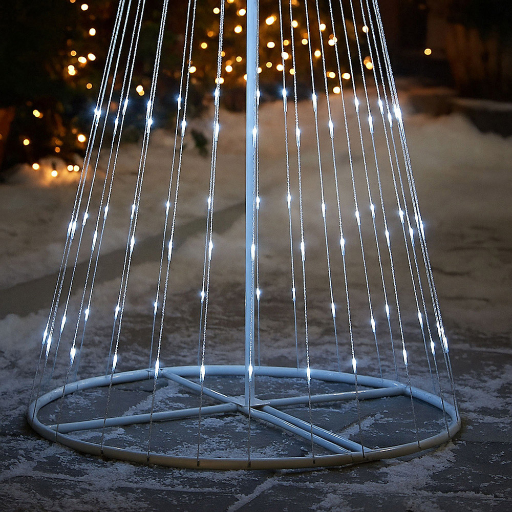 Neo Multicolour Waterfall LED Outdoor Christmas Tree with Remote 6ft Image 4