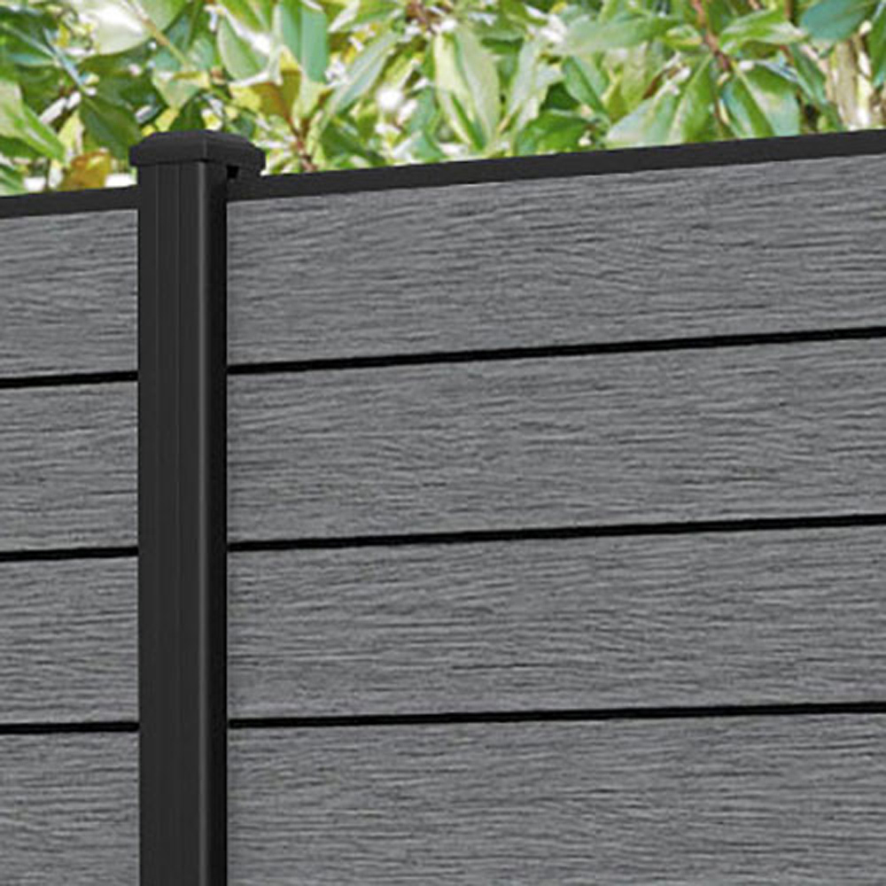 Charles & Ivy Fusion 4ft Mid Grey Fence Panel with Aluminium Posts Image 4