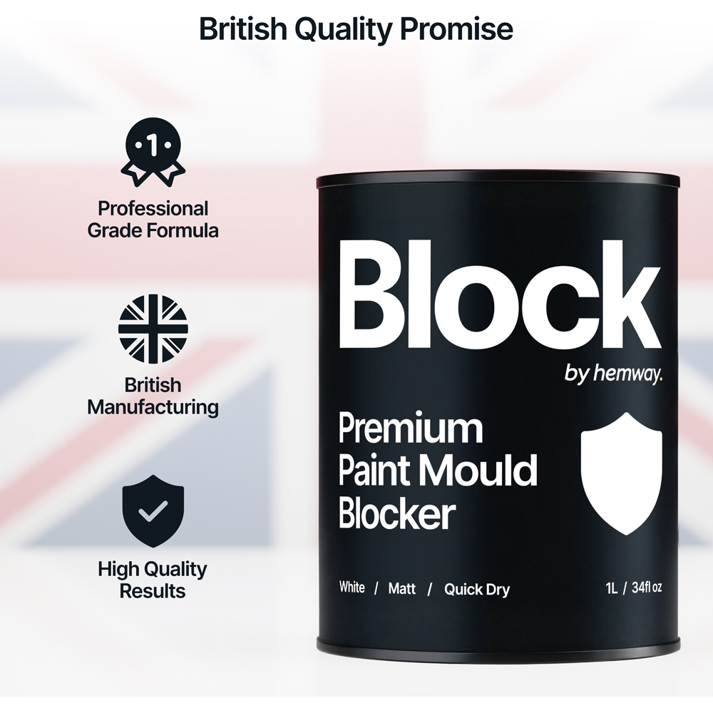 Hemway Premium White Matt Paint Mould Blocker 1L Image 6