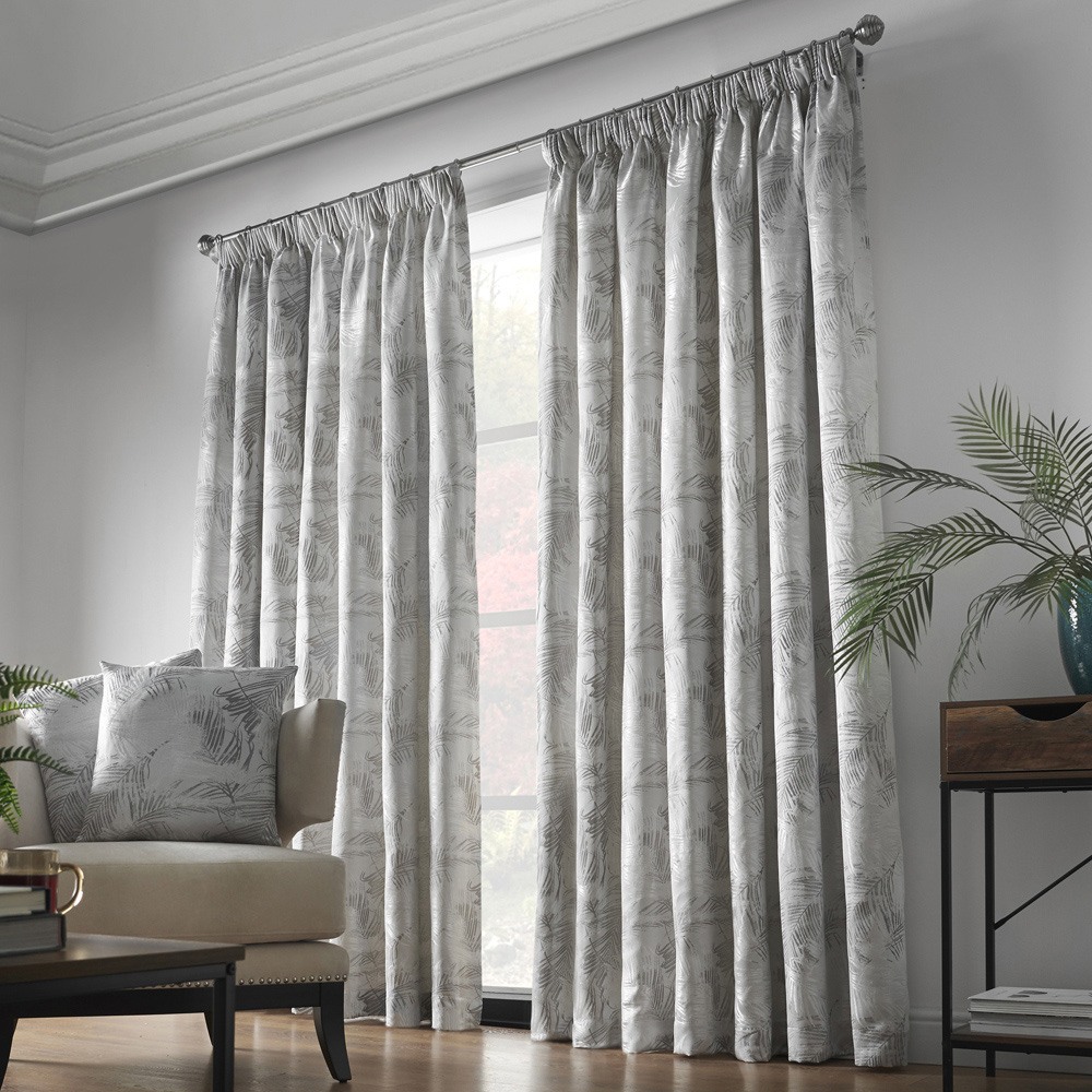 Alan Symonds Fiji Silver Pencil Pleated Curtains 167 x 137cm Image 2