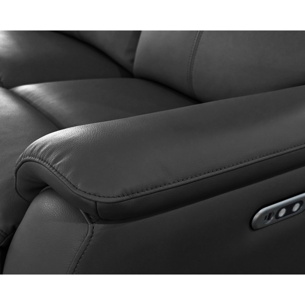 Aspire Kingsmere 2 Seater Black Leather Power Recliner Sofa Image 5