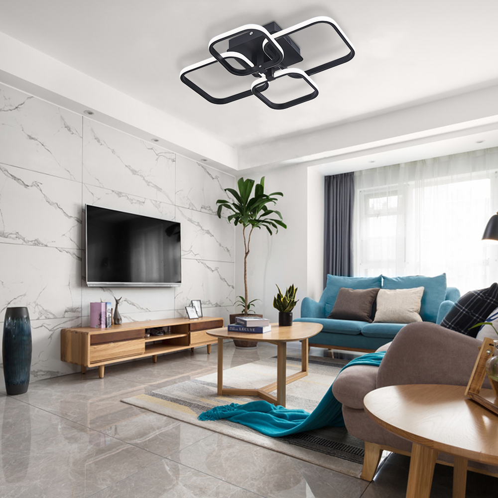 Living and Home Black 4 Head LED Ceiling Light Image 7