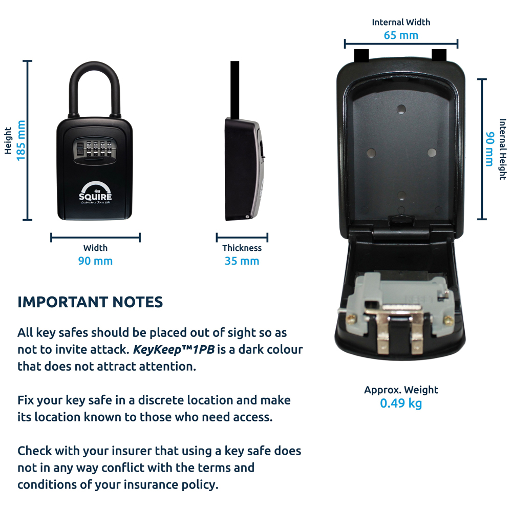 Squire 4 Wheel Combination Portable Key Safe Image 8