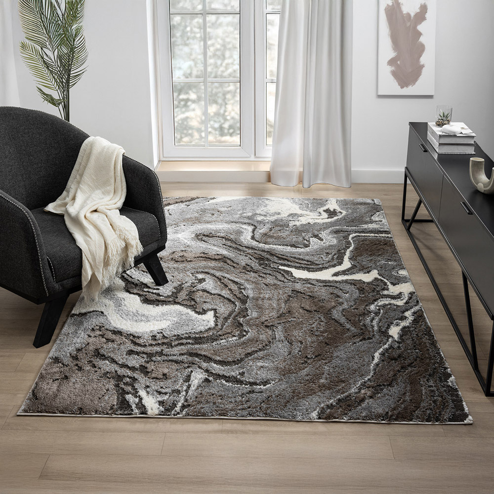 Desire Rugs Eleanor Grey Marble Embossed Rug 200 x 290cm Image 5
