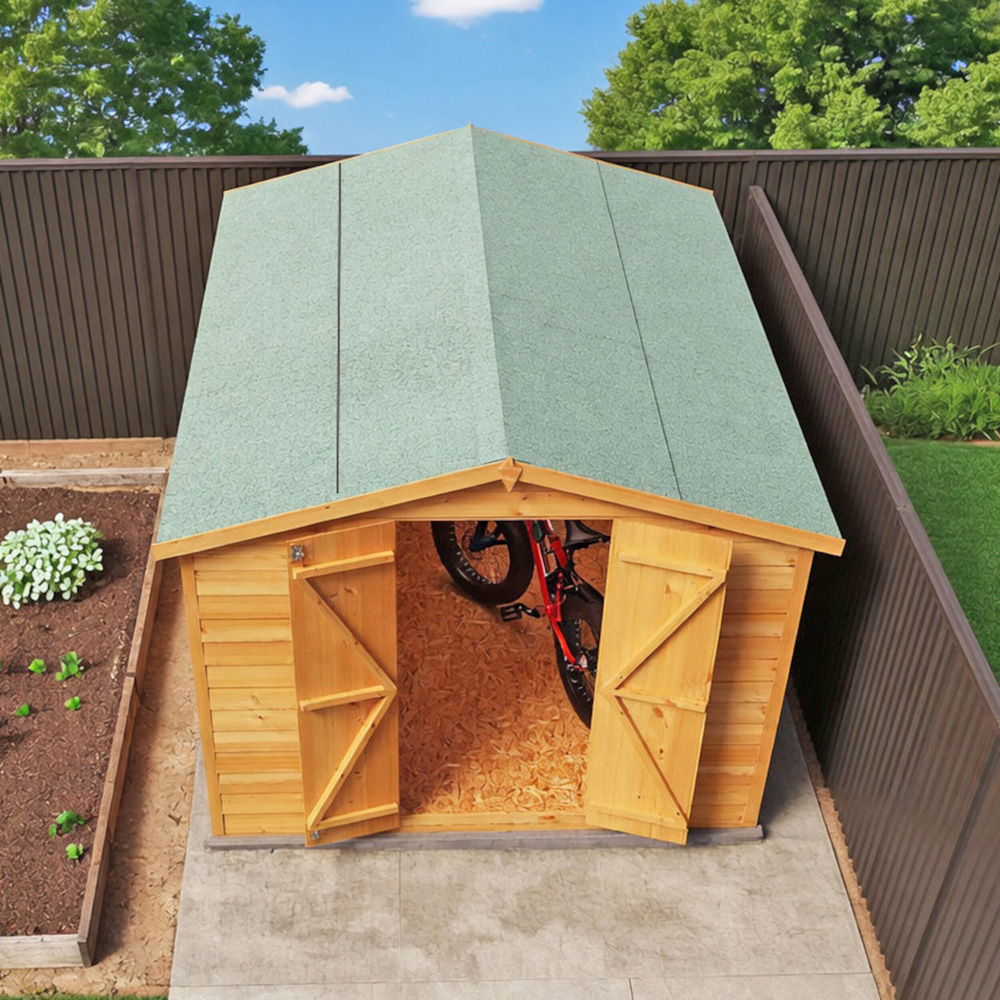 Shire 10 x 8ft Double Door Dip Treated Overlap Apex Shed Image 5