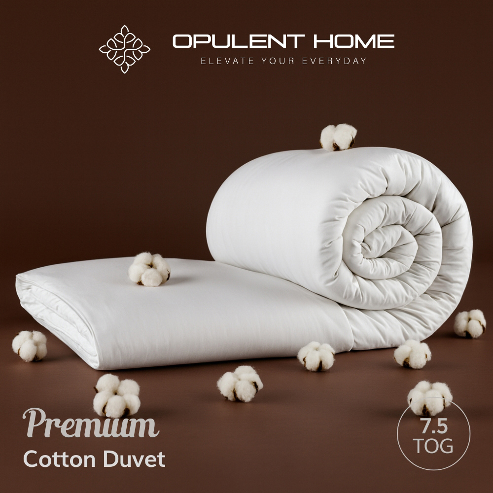 Opulent Home Super King Size White Summer Cotton Duvet 7.5 Tog Image 6