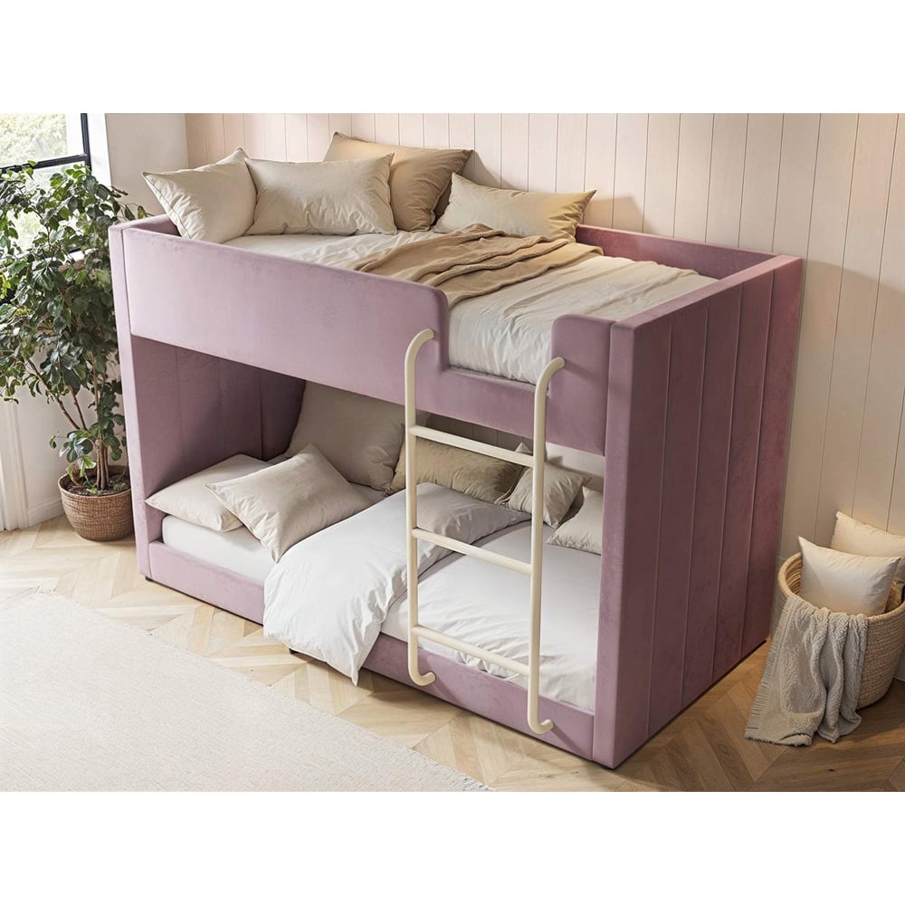 Flair Eden Pink Velvet Bunk Bed Image 5