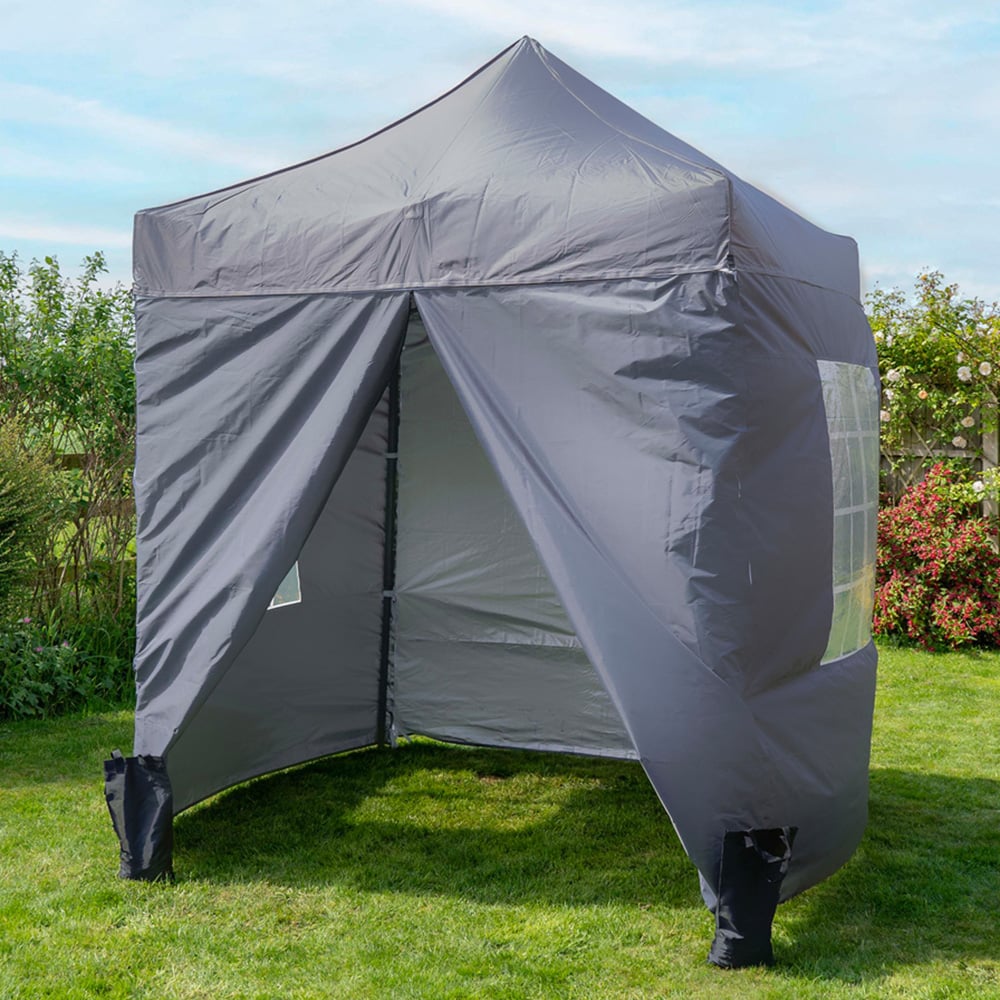 Jack Stonehouse 2 x 2m Dark Grey Pop Up Gazebo Image 1