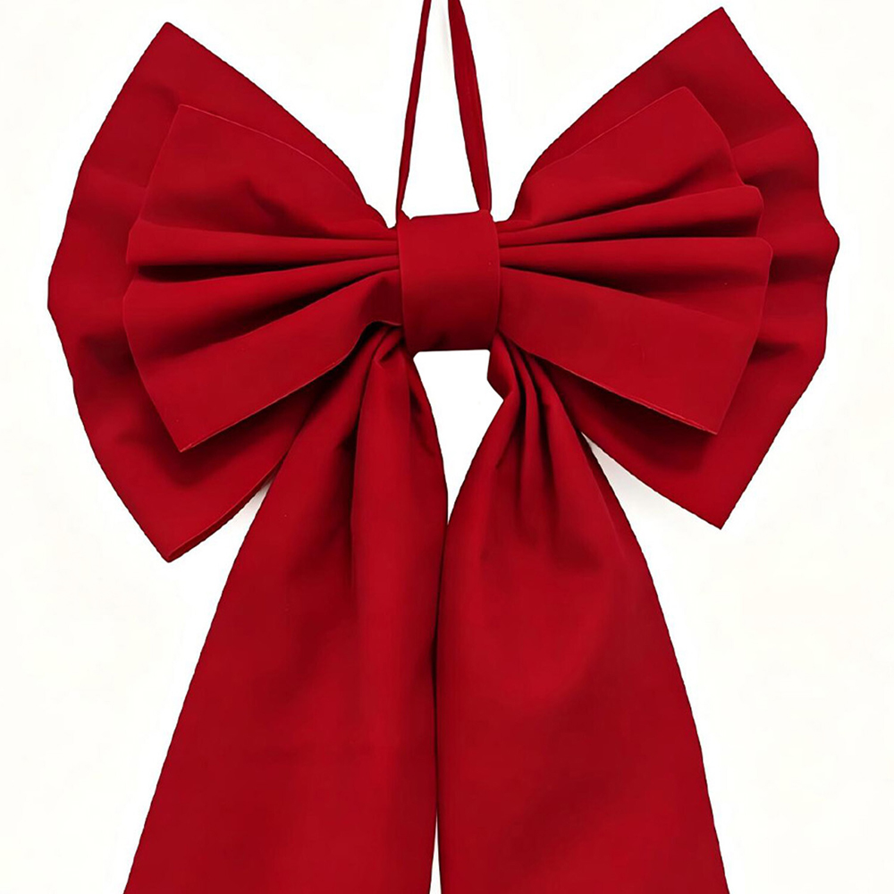 Double Decorative Hanging Bow Red Image 2