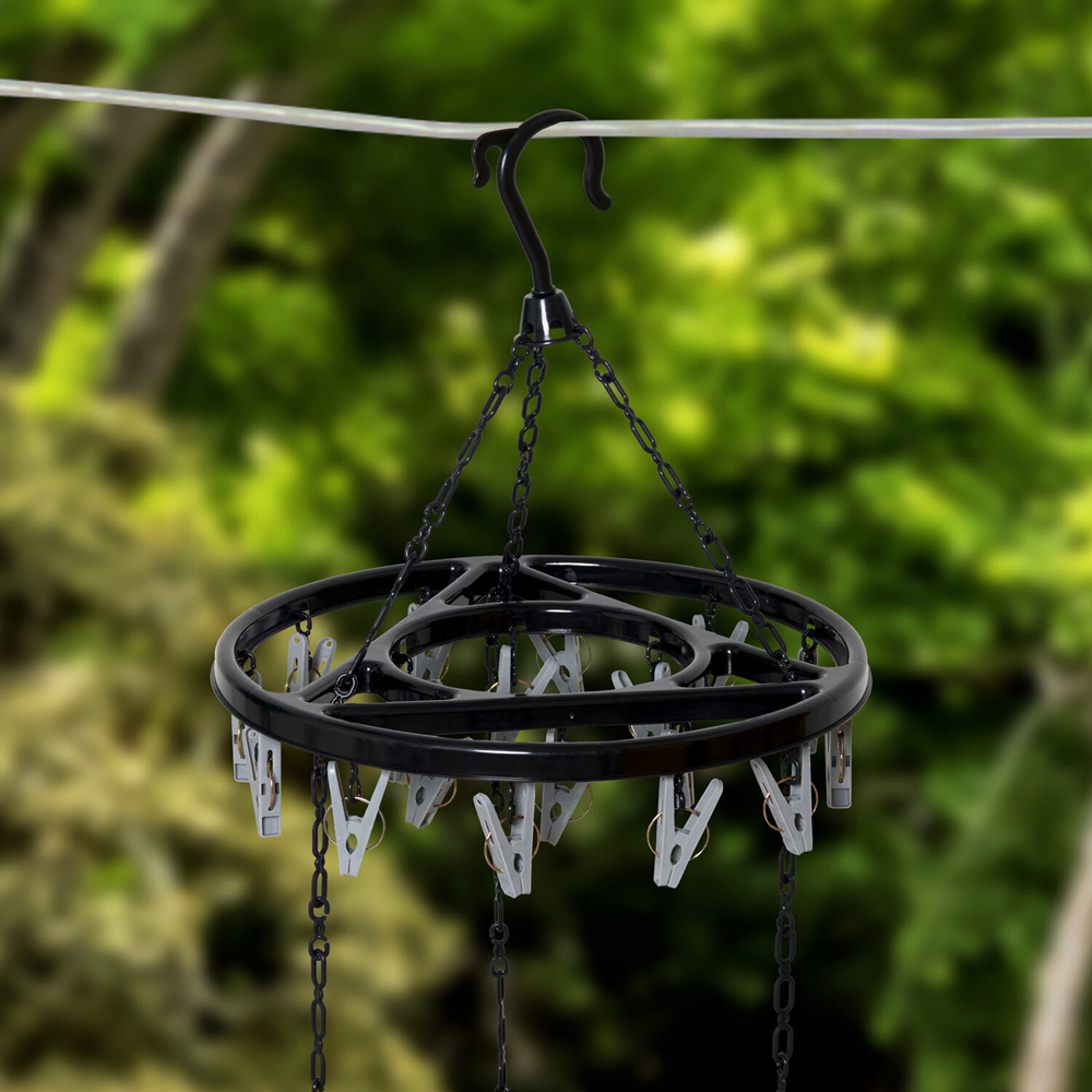 Argento 2 Tier Hanging Peg Clothes Dryer Black Image 4