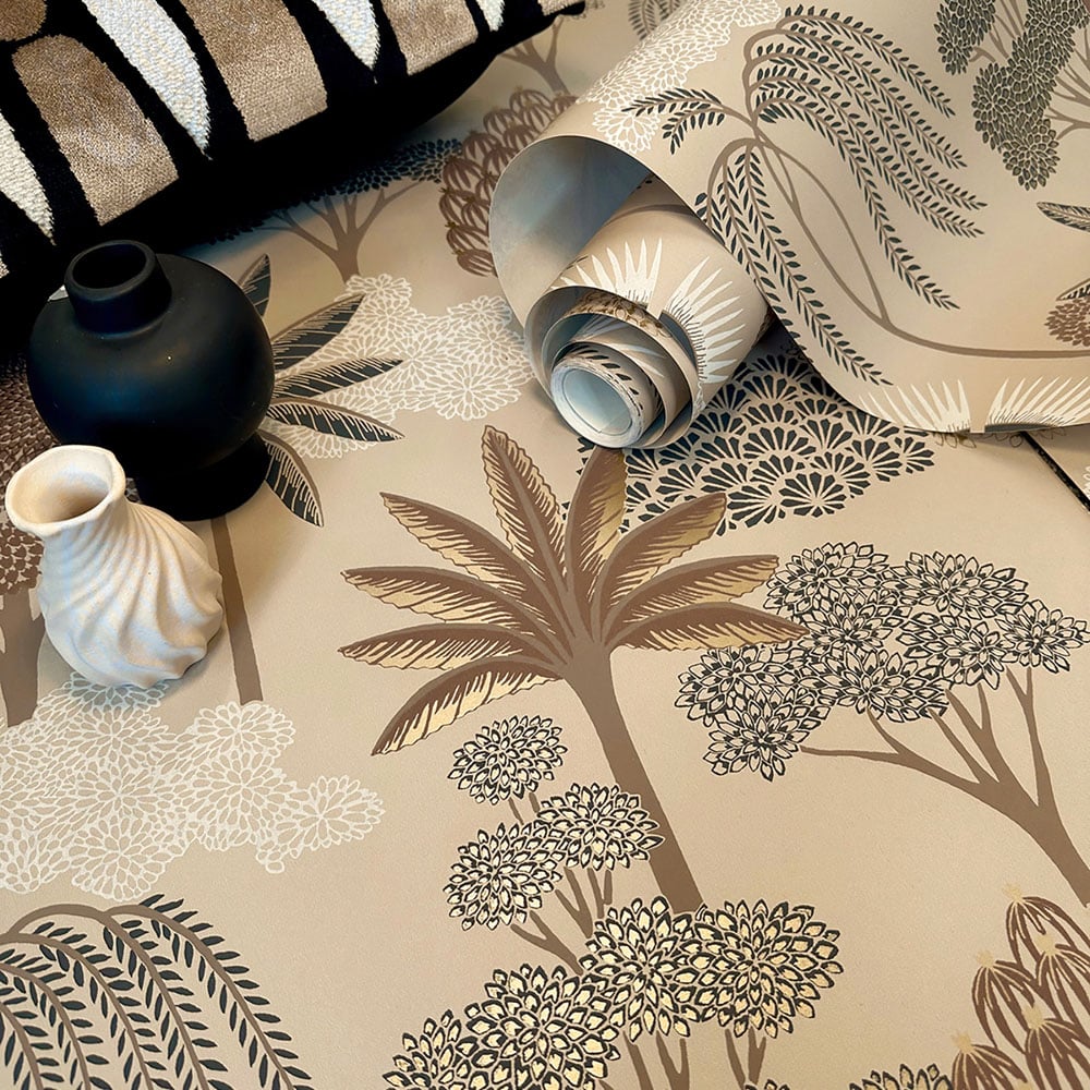 Belgravia Decor Akiko Tree Beige Wallpaper Image 2