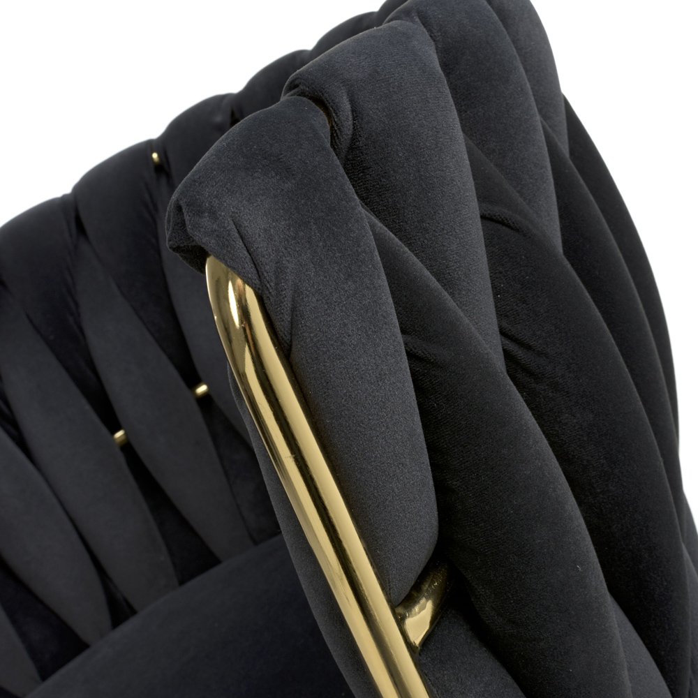 Shankar Ontario Set of 2 Black Brushed Velvet Dining Chair Image 8